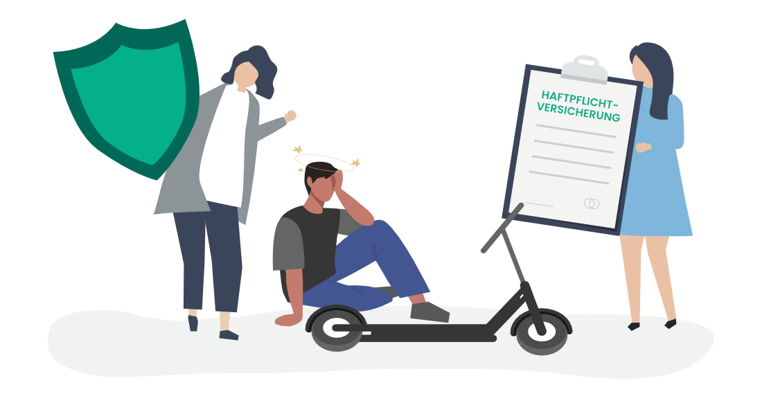 Symbolbild für Unfall mit E-Scooter und Versicherungsschutz